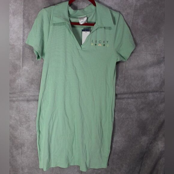 Women's Ribbed St Paddy Day LUCKY Dress XL - Picture 1 of 4